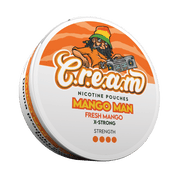 Mango Man X-STRONG 12 mg mango nicotine pouches — left view of can