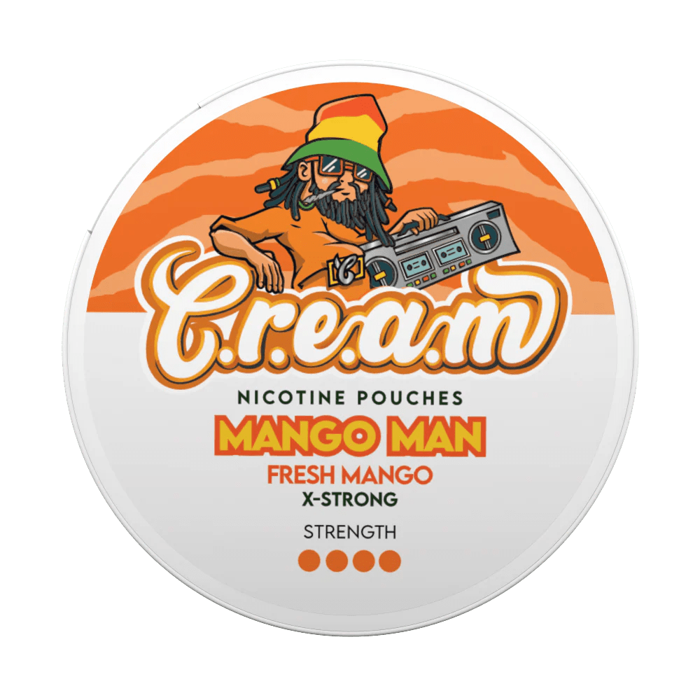 Mango Man X-STRONG 12 mg mango nicotine pouch close-up
